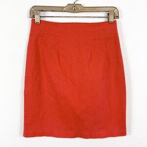 Vintage Skirt 25" Waist Red Mini High Waist Pencil Straight Fit String Bean